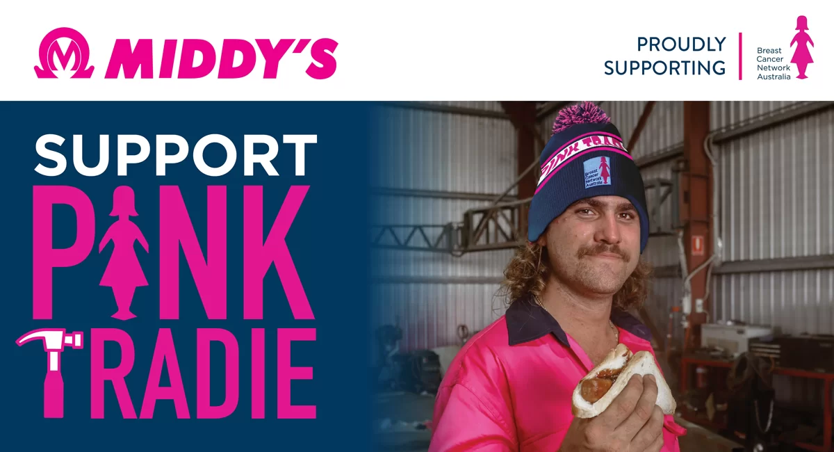 Support with your Middy's Pink Tradie Beanie